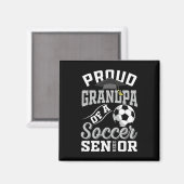 Stolzer Opa eines Fußball-Absolventen der Klasse 2 Magnet (Vorderseite/Rückseite)