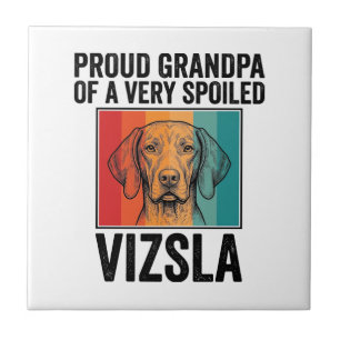Stolzer Opa Vizsla Vintage Hunde Liebhaber Design_ Fliese