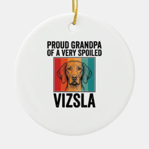 Stolzer Opa Vizsla Vintage Hunde Liebhaber Design_ Keramik Ornament