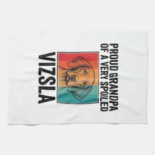 Stolzer Opa Vizsla Vintage Hundeliebhaber Design_1 Geschirrtuch