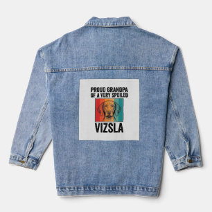 Stolzer Opa Vizsla Vintage Hundeliebhaber Design_1 Jeansjacke