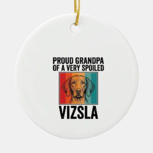 Stolzer Opa Vizsla Vintage Hundeliebhaber Design_1 Keramik Ornament