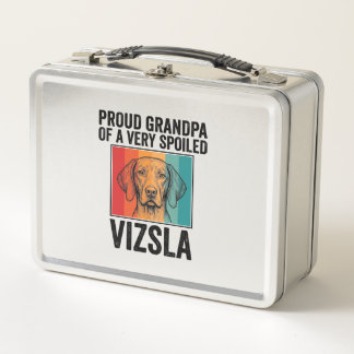 Stolzer Opa Vizsla Vintage Hundeliebhaber Design_1 Metall Brotdose
