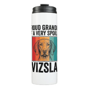 Stolzer Opa Vizsla Vintage Hundeliebhaber Design_1 Thermosbecher