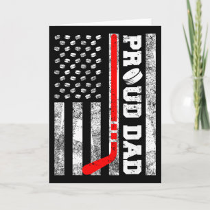 Stolzer Papa Amerikanische Flagge Funny Hockey Dad Karte