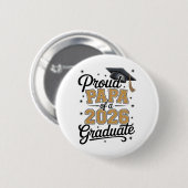 Stolzer Papa eines 2026-Absolventen Goldene Abschl Button (Vorne & Hinten)