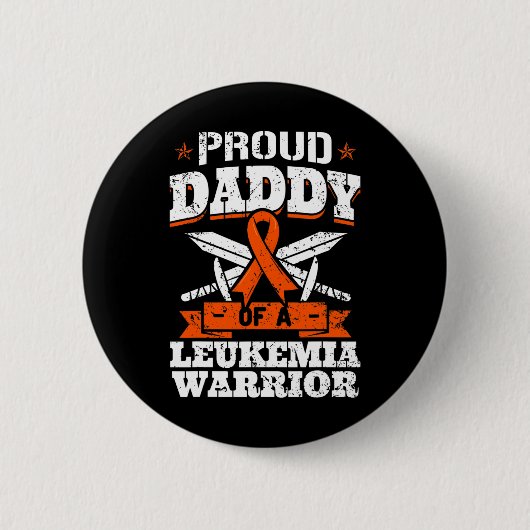 Stolzer Papa eines Leukämie Krieger Vater Bewussts Button (Vorderseite)