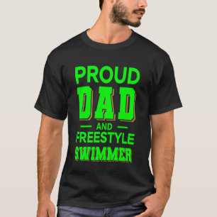 Stolzer Papa Freestyle Schwimmer Design Grün Voll T-Shirt