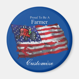 Stolzer patriotischer Farmer Flagge Thunder_Cove Magnet