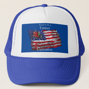 Stolzer patriotischer Farmer Flagge Thunder_Cove Truckerkappe