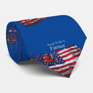Stolzer patriotischer Landwirt Flagge Thunder_Cove Krawatte
