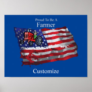 Stolzer patriotischer Landwirt Flagge Thunder_Cove Poster