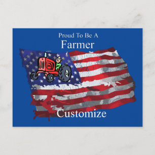 Stolzer patriotischer Landwirt Flagge Thunder_Cove Postkarte