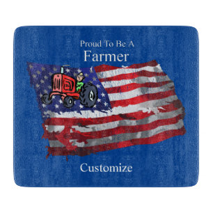 Stolzer patriotischer Landwirt Flagge Thunder_Cove Schneidebrett