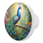Stolzer Pfau Keramikknauf (Rechts)
