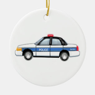 Stolzer Polizeiwagen Keramikornament