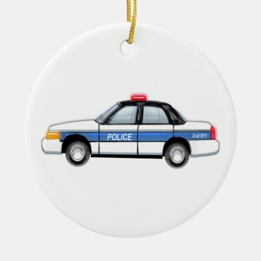 Stolzer Polizeiwagen Keramikornament (Vorne)