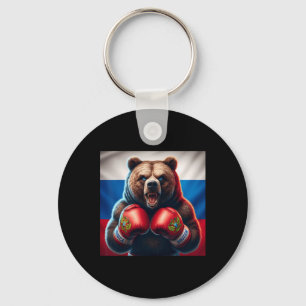 Stolzer russischer Bär Boxer Russland Kickboxer Bo Schlüsselanhänger