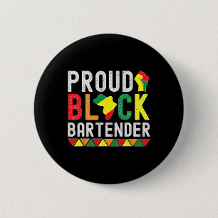 Stolzer schwarzer Barkeeper Schwarze Geschichte Mo Button