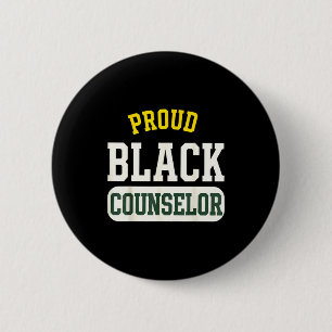 Stolzer schwarzer Berater, gebildet, motiviert, me Button