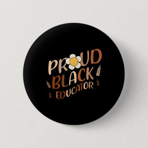 Stolzer schwarzer Erzieher Groovy Lehrer Schwarze  Button