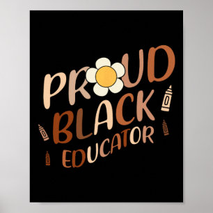 Stolzer schwarzer Erzieher Groovy Lehrer Schwarze Poster