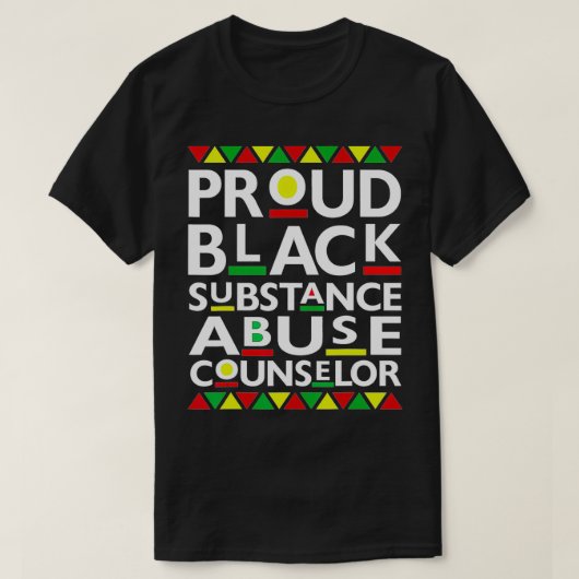 Stolzer schwarzer Suchtberater Stolz T-Shirt (Design vorne)