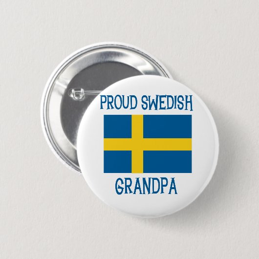 Stolzer schwedischer Großvater Button (Vorne & Hinten)