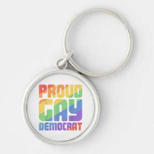 Stolzer schwuler Demokrat lustiger LGBT Schlüsselanhänger