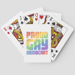 Stolzer schwuler Demokrat lustiger LGBT Spielkarten