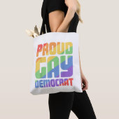 Stolzer schwuler Demokrat lustiger LGBT Tasche (Von Nahem)