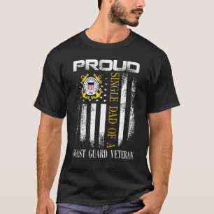 Stolzer Single Vater eines Küstenwache-Veteranen m T-Shirt