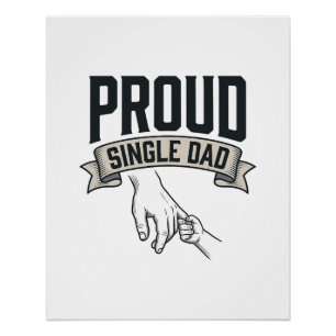 Stolzer Single-Vater Vintage-Gravur-Shirt-Design_1 Poster