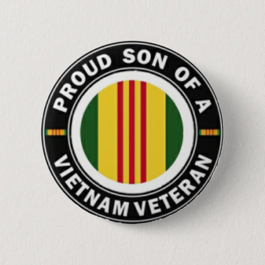 Stolzer Sohn des Vietnam-Tierarzt-Knopfes Button (Vorderseite)
