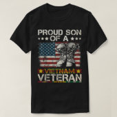 Stolzer Sohn des vietnamesischen Veteran US Flag T T-Shirt (Design vorne)