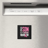 Stolzer Sohn einer Krieger-Mama Brustkrebs-Bewusst Magnet (In Situ (Geschirrspüler))