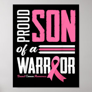Stolzer Sohn einer Krieger-Mama Brustkrebs-Bewusst Poster