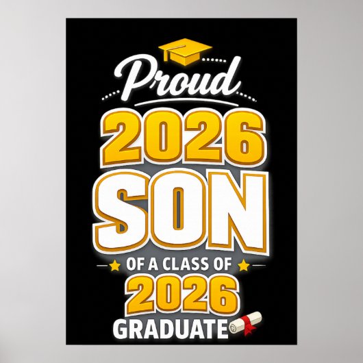Stolzer Sohn eines Absolventen der Klasse 2026 Abs Poster (Vorne)