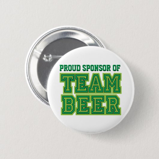 Stolzer Sponsor des Team-Bier-lustigen Knopfes Button (Vorne & Hinten)