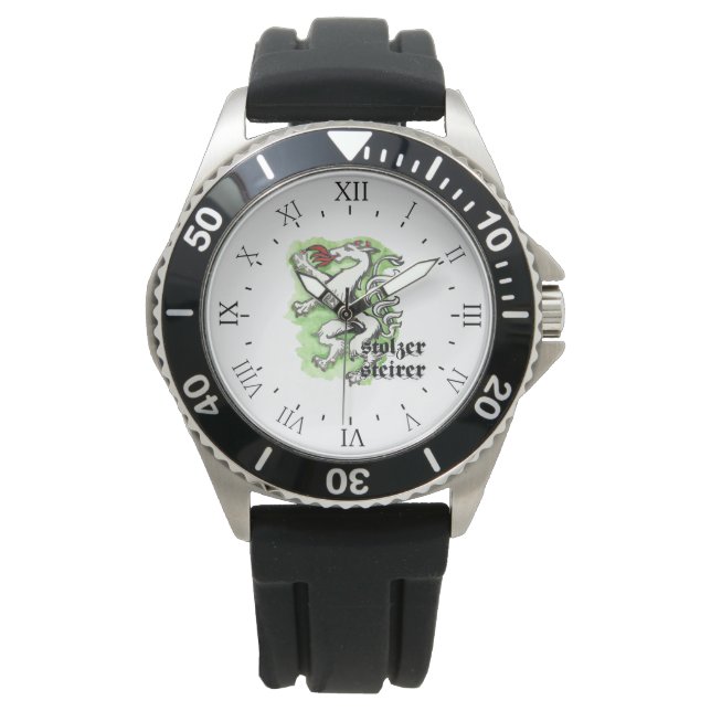 Stolzer Steira Aquarell Steiermark Österreich Armbanduhr (Vorderseite)