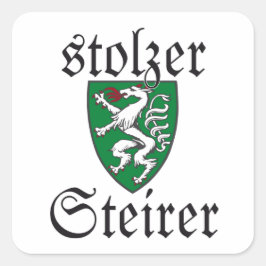 Stolzer Steirer Steiermark Österreich Wappen Quadratischer Aufkleber