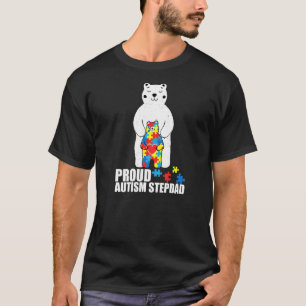 Stolzer Stiefvater-Bär Autismus-Bewusstsein Puzzle T-Shirt