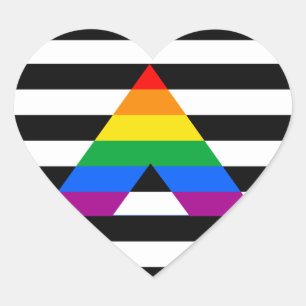Stolzer Straight-Ally Herz-Aufkleber
