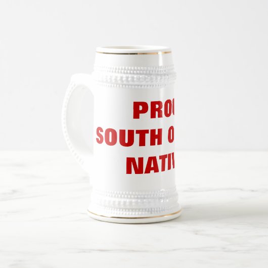 STOLZER SÜDomaha-EINGEBORENER! Bierglas (Vorderseite Links)
