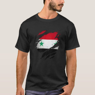 Stolzer Syrer  Zerrissene zerrissene syrische Flag T-Shirt
