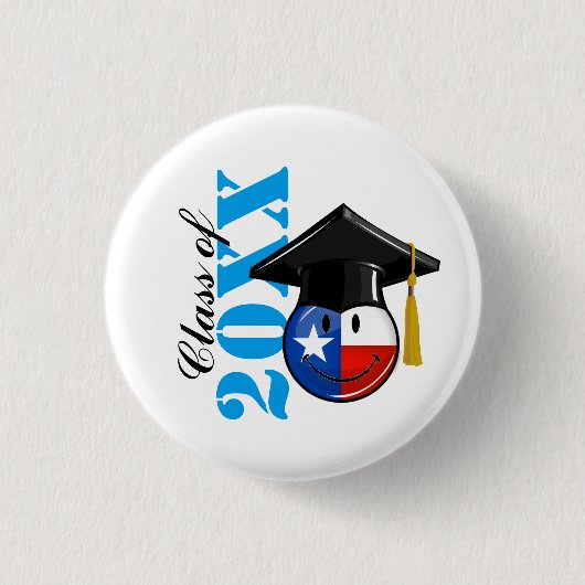 Stolzer Texas-Absolvent-lächelnde Flagge Button (Vorderseite)