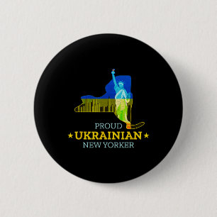 Stolzer ukrainischer New Yorker - New York Karte u Button