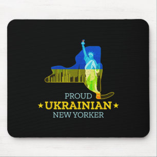 Stolzer ukrainischer New Yorker - New York Karte u Mousepad