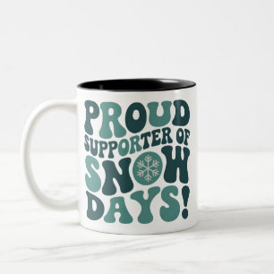 Stolzer Unterstützer von Schnee-Tagen Lehrer Weihn Zweifarbige Tasse