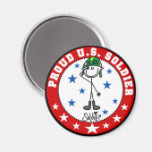 Stolzer US-Soldat Magnet (Vorderseite/Rückseite)